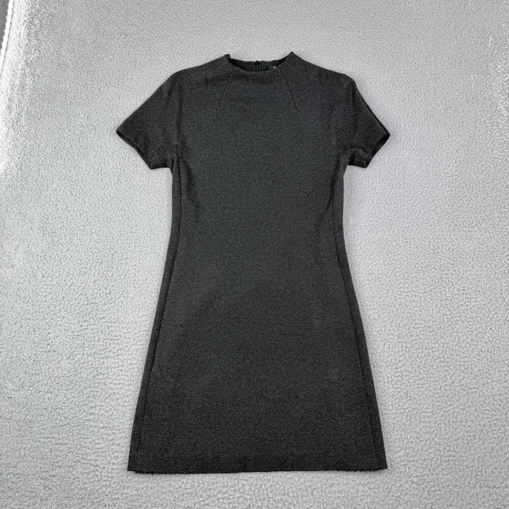 Theory High-Neck Cap Sleeve Dolman Shift Gray Dress Women's Small Petite
